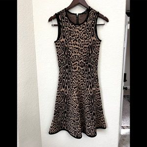 PINK TARTAN leopard Print Knit Dress size XS